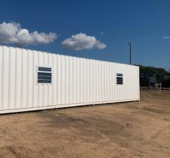 12 METRE FULLY INSULATED CONTAINERISED OPEN PLAN OFFICE  UNIT AND PAVING DONATED TO MPUMULANGA PRIMARY SCHOOL BY ROCLA AND TECHNICRETE